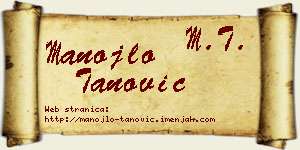 Manojlo Tanović vizit kartica